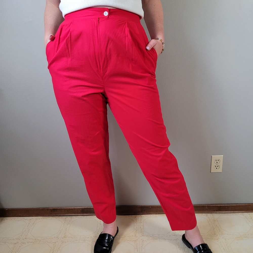 Mr Leonard vintage fuschia high rise trousers